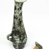 Carafe and its 3 liqueur glasses in glazed ceramic by Jacques Blin