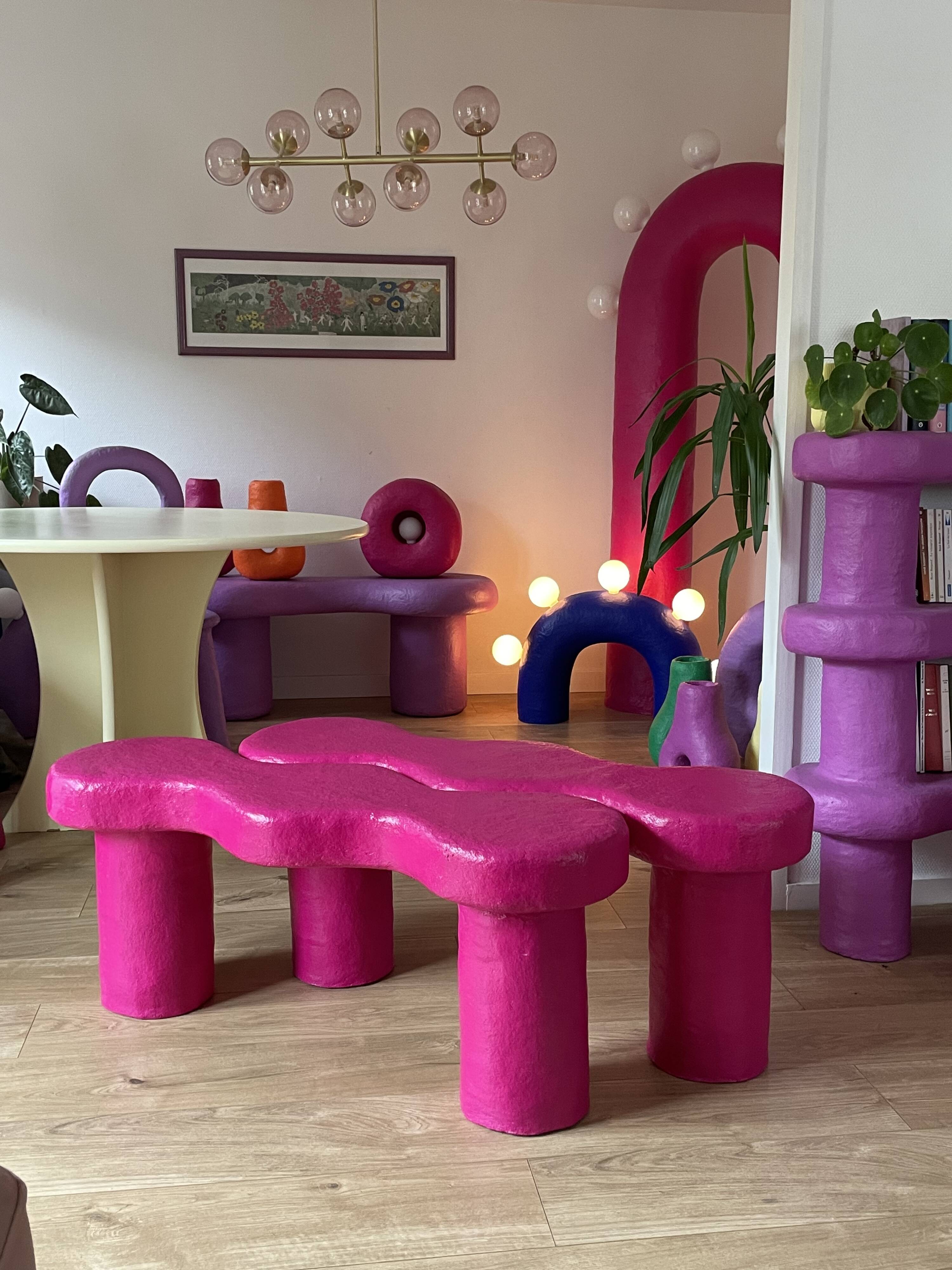 Tables basses  NIKI modulables en papier mâché
