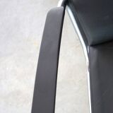 Vintage brown leather Bauhaus design armchair by Ahrend de Cirkel from the 1950s