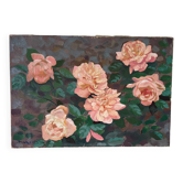 The roses, oil on canvas signed Mahelin.