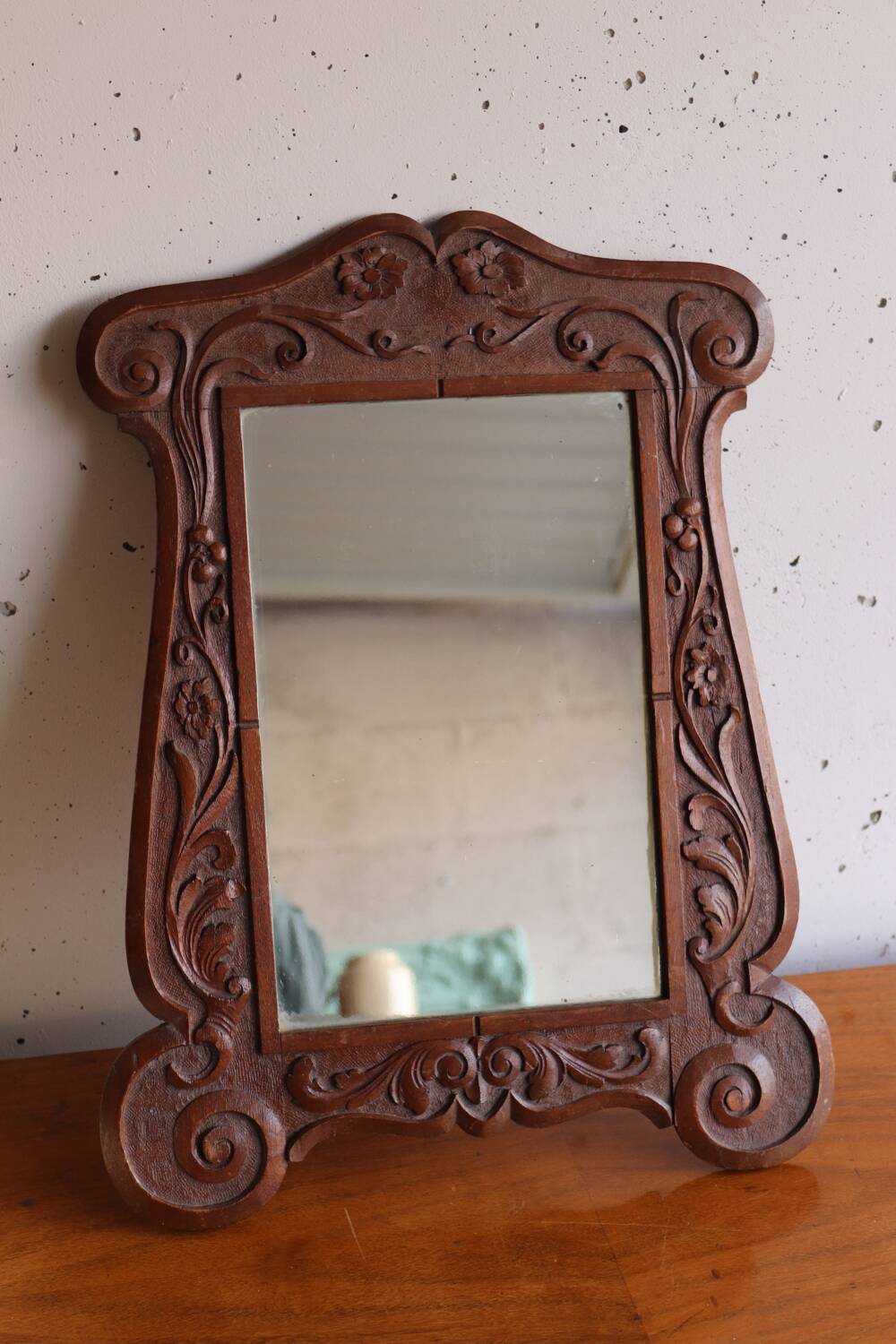 Antique carved wooden mirror – Art Nouveau style