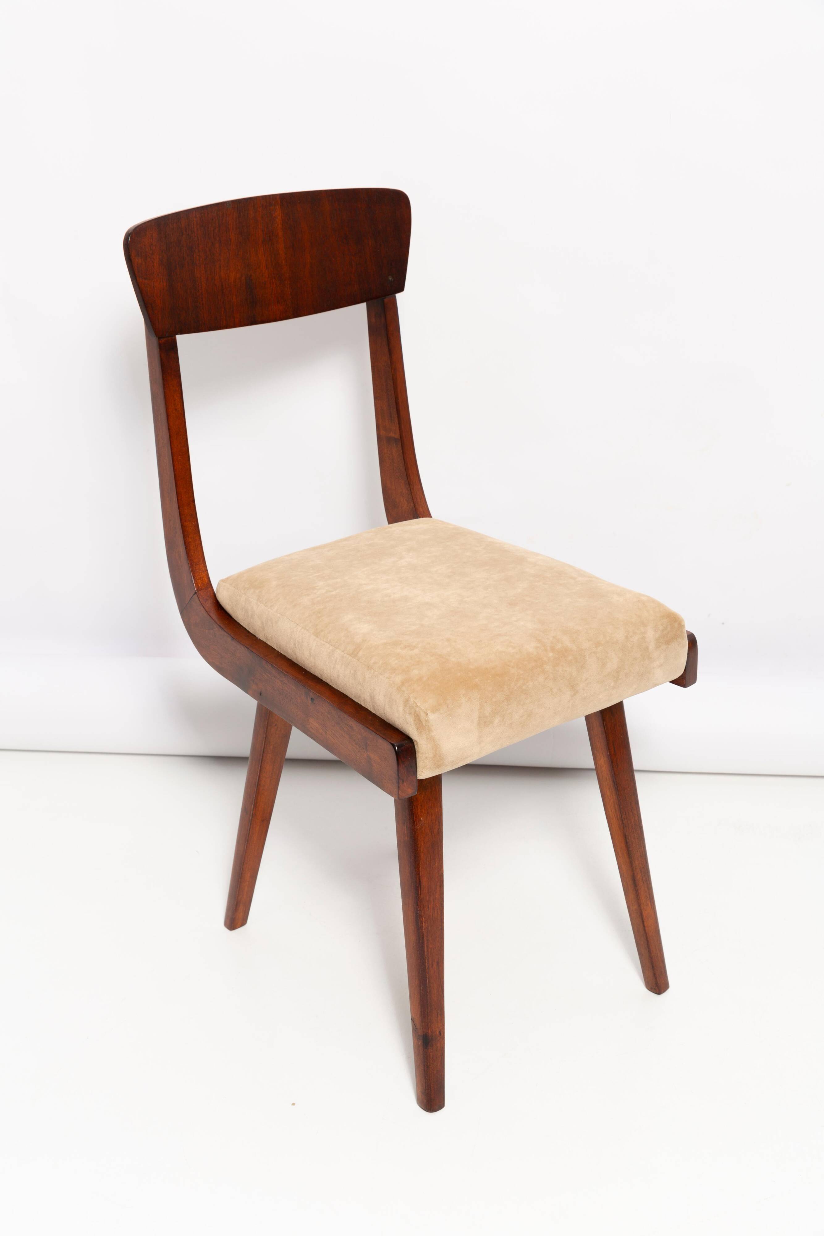 Mid-Century Gazelle beige chair in wood, Europe, 1960s