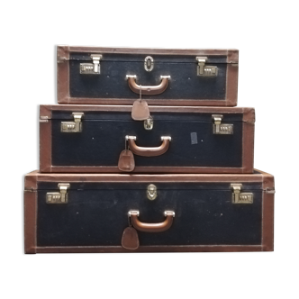 Pull-out leather and moleskine suitcases 1960