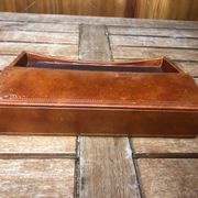 Ancien porte cartes lancel paris cuir marron gaufré accessoires bureau