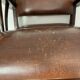 Colonial armchair in teak and leather