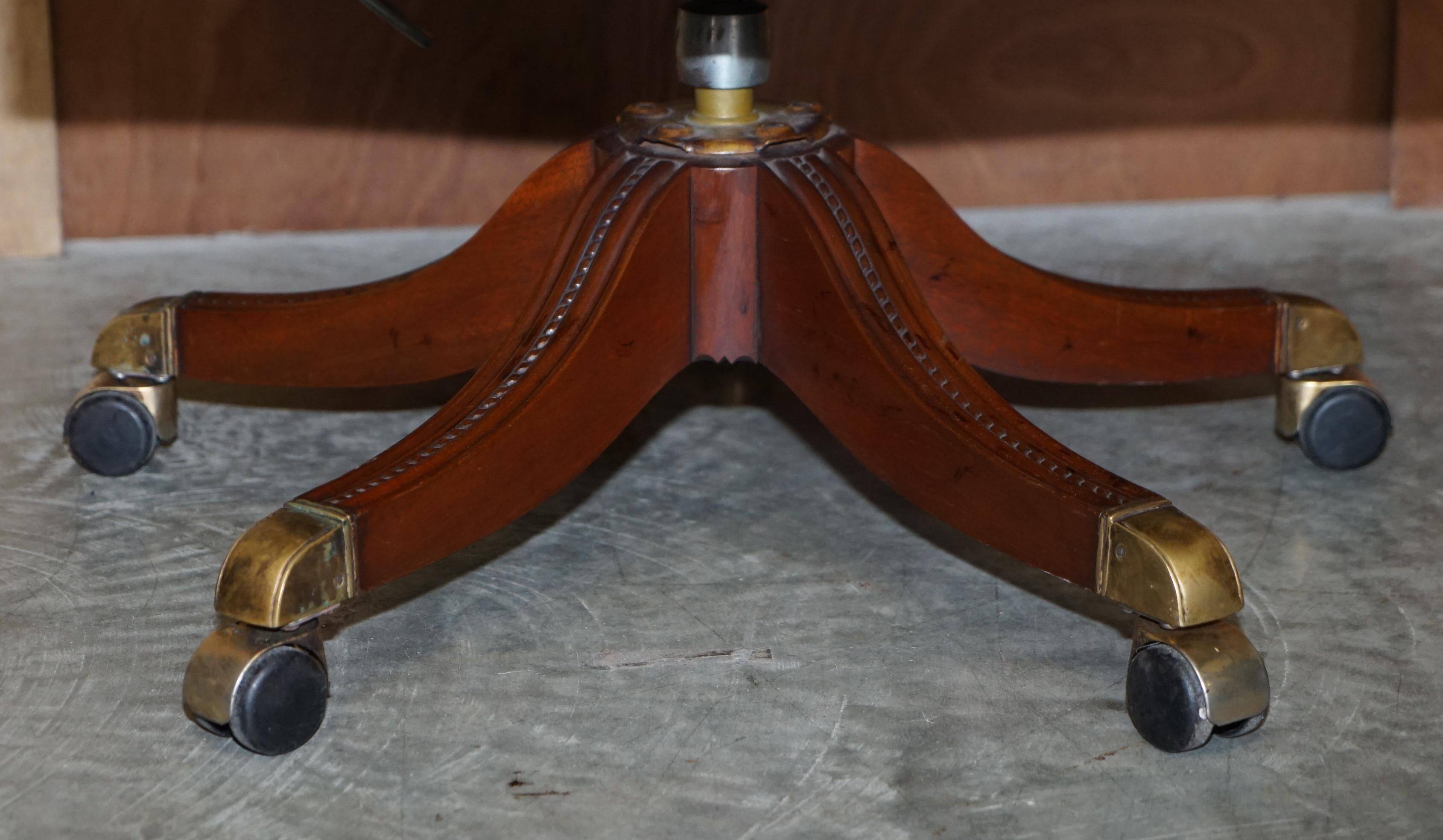 Restored vintage executive chair, leather, oak frame.