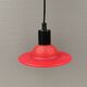 Lampes en verre UFO rouges du début des années 90, danoises et fabriquées par Design Light