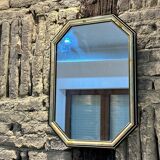Vintage floral octagonal mirror