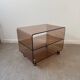 Smoked Plexiglas coffee table by Michel Dumas