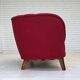 1960s, Danish 2-seater "Banana" sofa, furniture wool, oak wood legs.