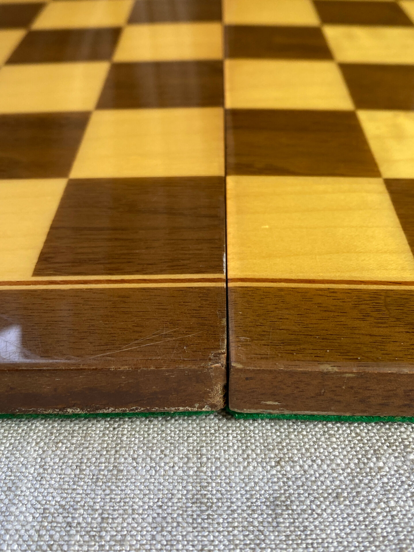 Chess set with wooden board and pieces