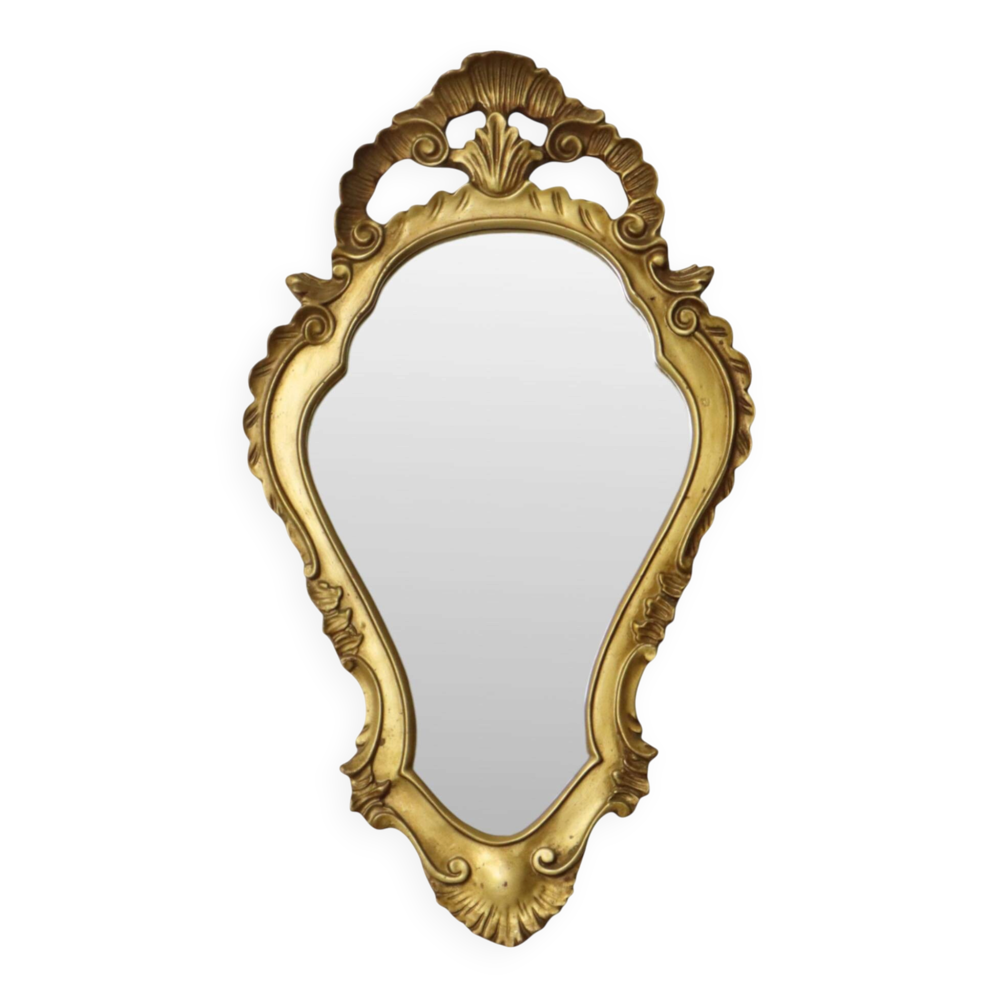Mid-Century Crested Mirror – Classic Gold French Mirror 63 cm