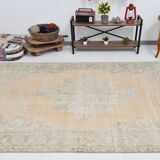 7x10 Light Yellow & Beige Vintage Rug 203x297Cm SK 21426