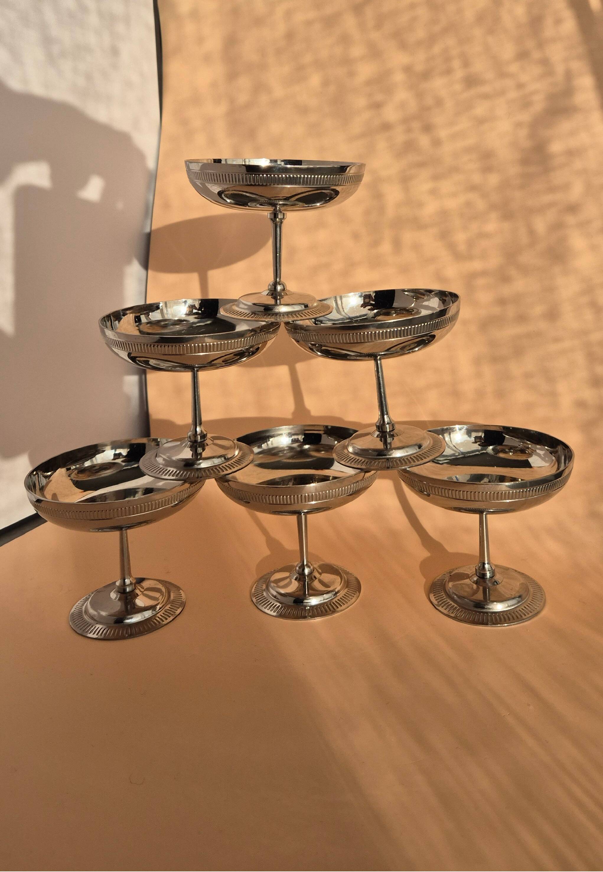 Set of 6 vintage Jean Couzon cups – 70s – 18/10 stainless steel