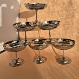 Set of 6 vintage Jean Couzon cups – 70s – 18/10 stainless steel