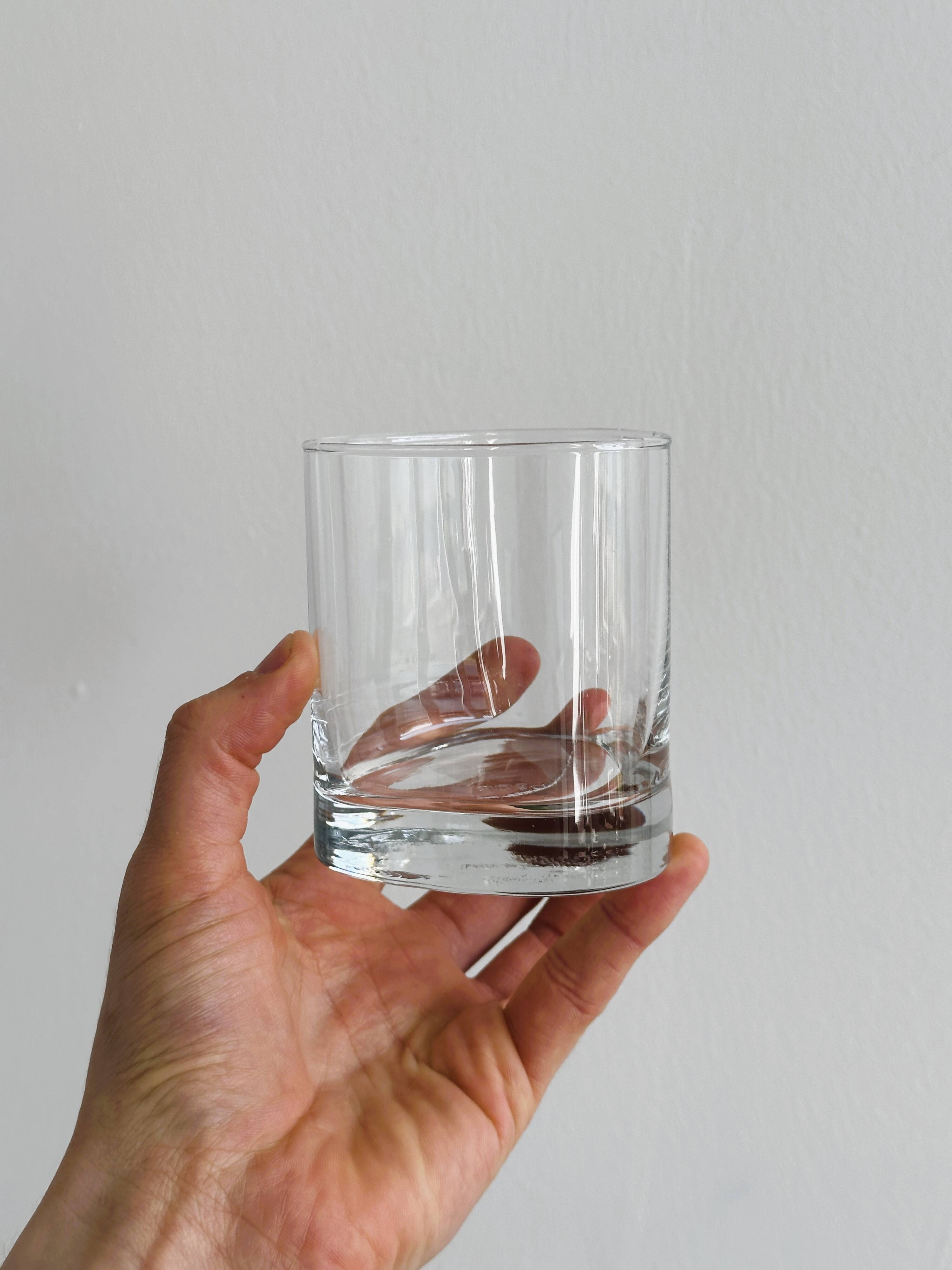 5 whiskey glasses - water.