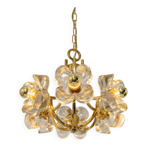 Lustre en laiton et cristal