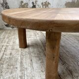 Circular elm coffee table from the 1950s