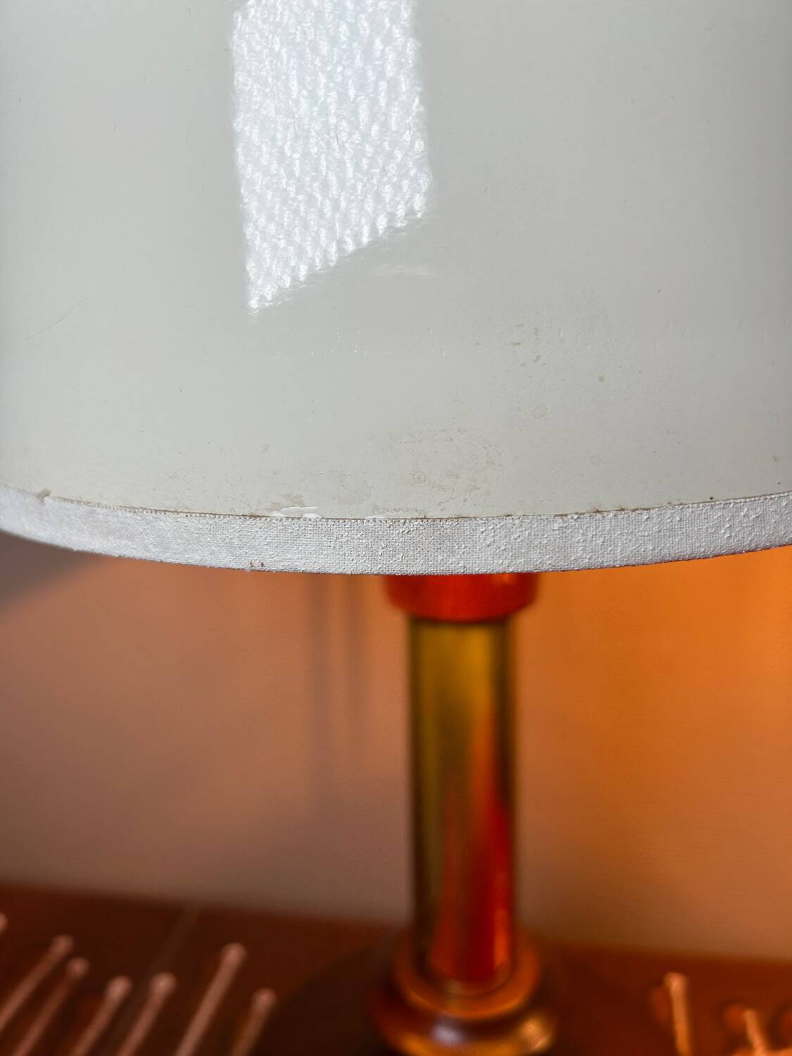 70s wood metal vinyl lamps (X2)