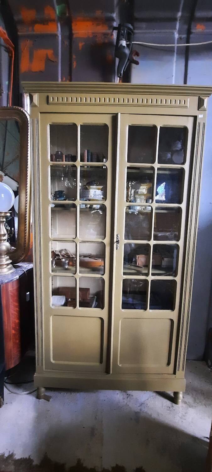 Painted wooden bookshelf