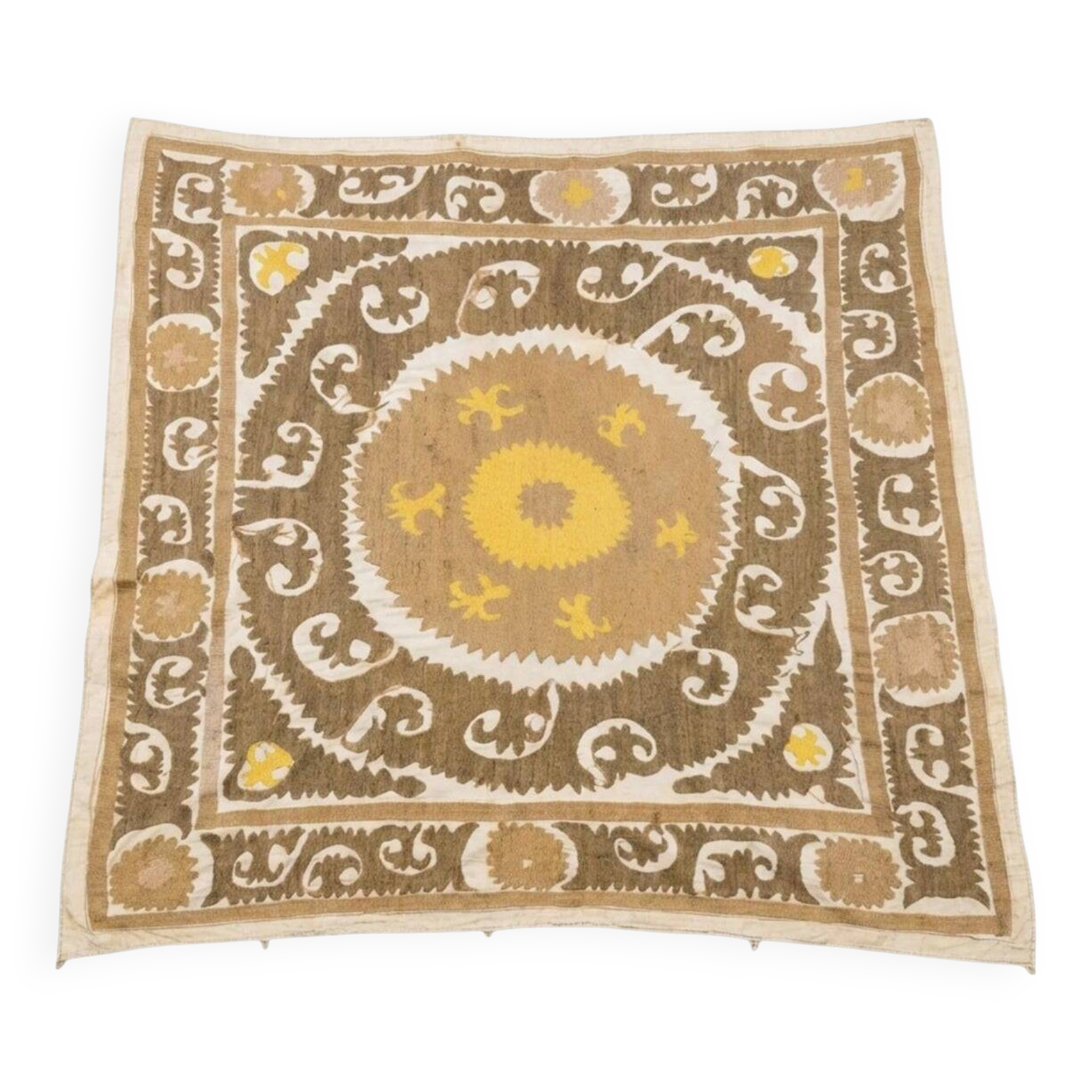 Vintage hand-embroidered tablecloth 125x128 cm
