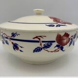 Antique French earthenware soup tureen K & G Lunéville, "Chantal" model