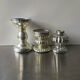 Set of 3 vintage mercury glass candleholders