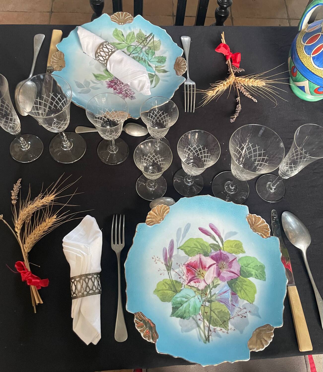 Set of 37 crystal glasses from the 50s