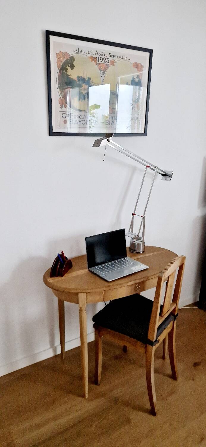 Louis XVI style oak desk console table