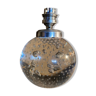 Pied de lampe en cristal signé Schneider 1950