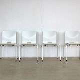 Set of 4 industrial stacking chairs