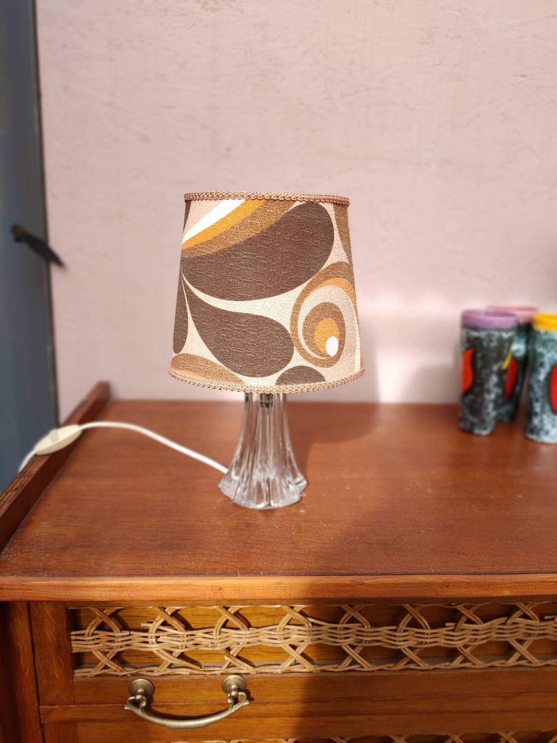 Lampe vintage, abat jour années 70