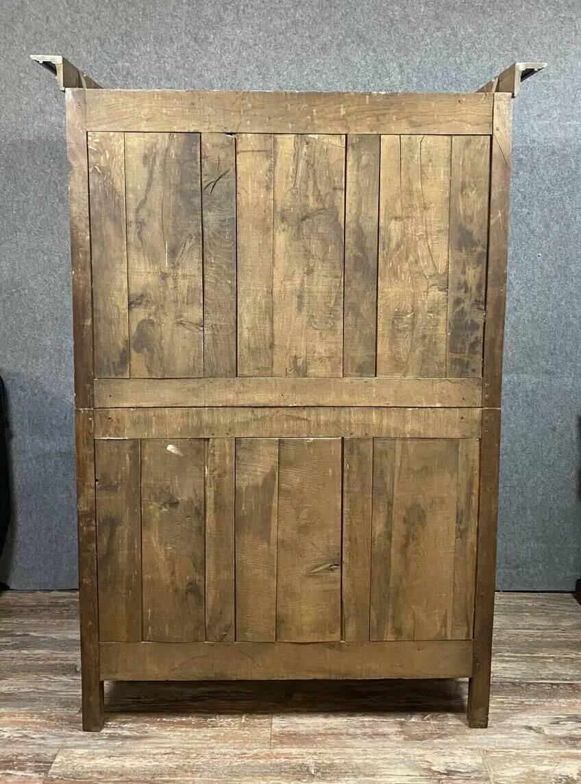 Empire period wardrobe in elm in blond oak circa 1810