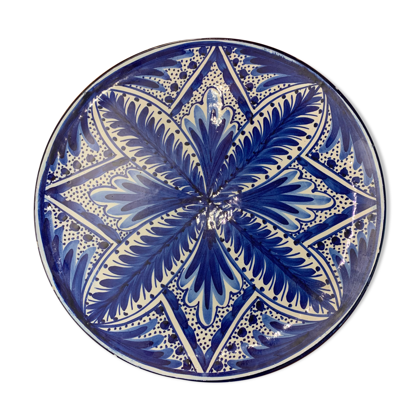 Andalusian decorative dish blue sign