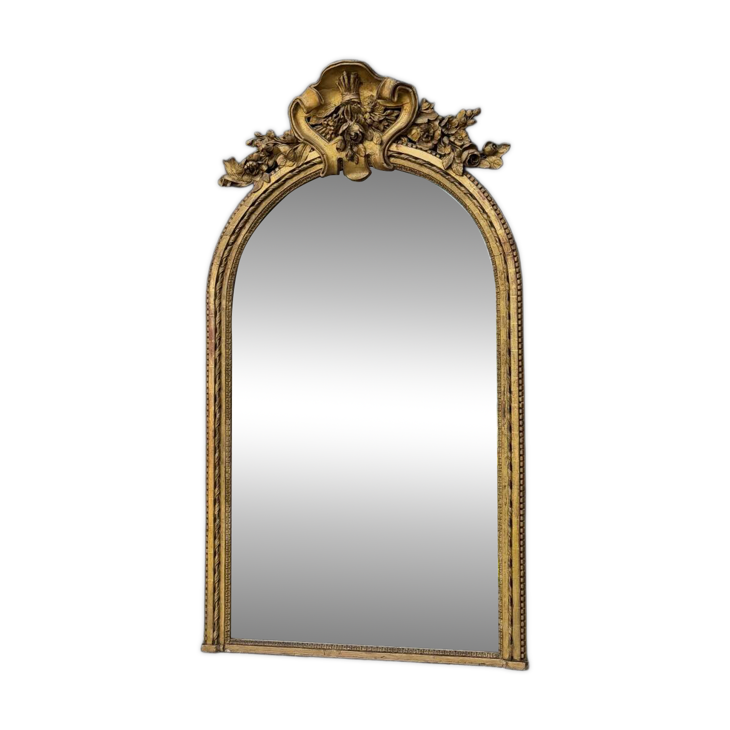 Louis XVI mirror in carved and gilded wood, 18th century