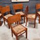Lot de 6 chaises bois paille 1950