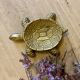 Vintage brass turtle pocket emptier