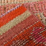 Pink & Orange Vintage Turkish Runner Rug, 103x326Cm