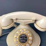 Téléphone à forme design écru et dorée
