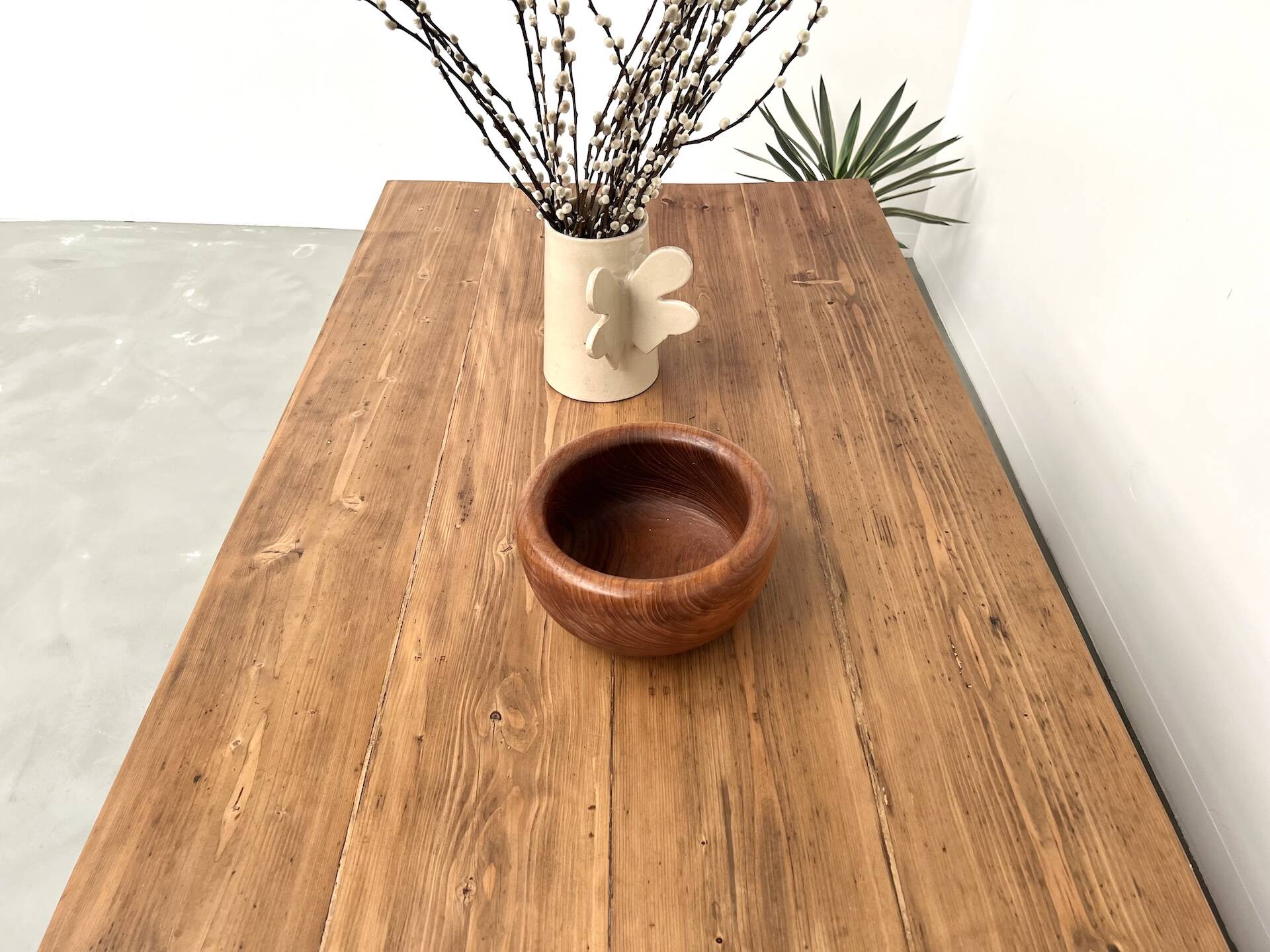 1950s farmhouse table, oak and pine