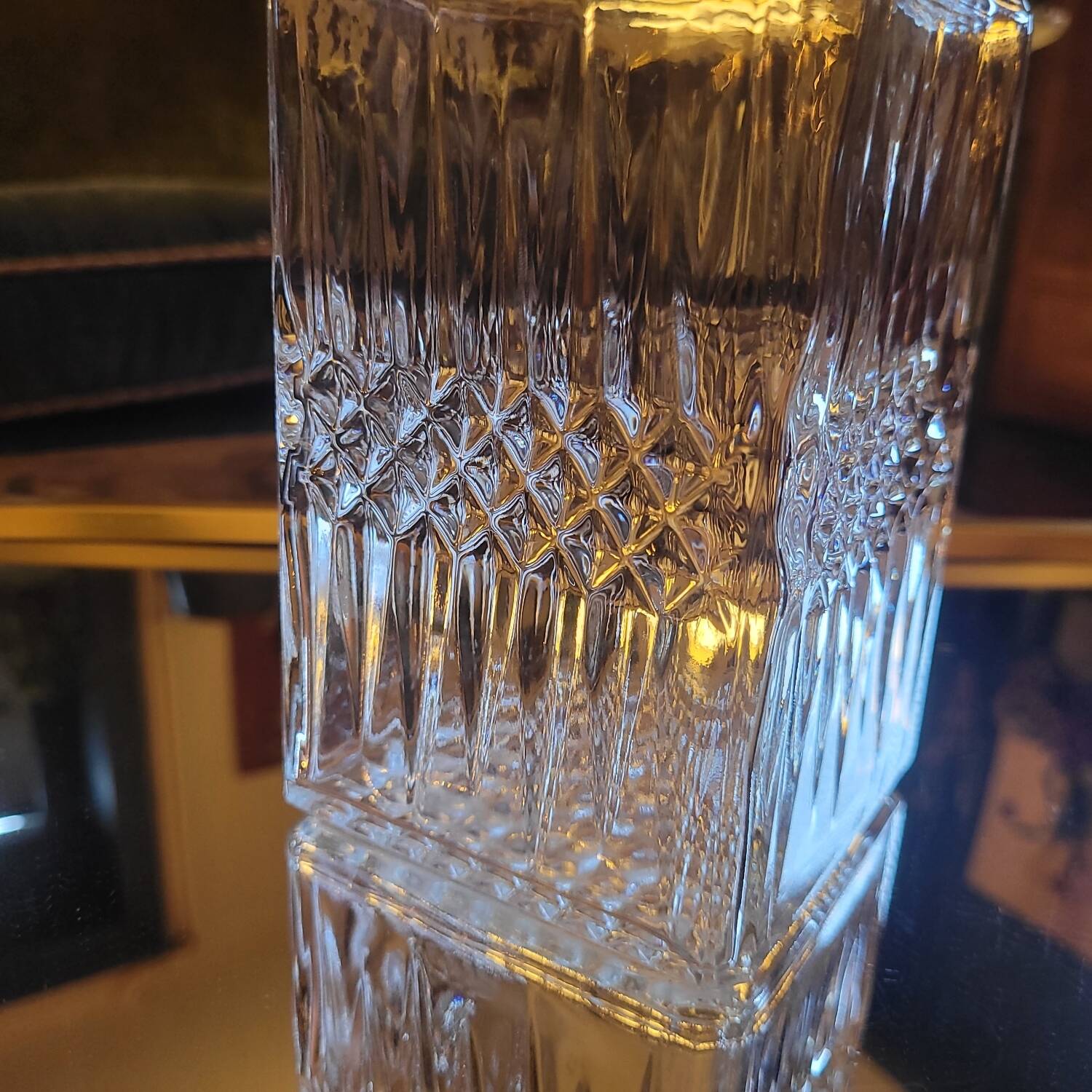 Geometric glass carafe from the 1970s
