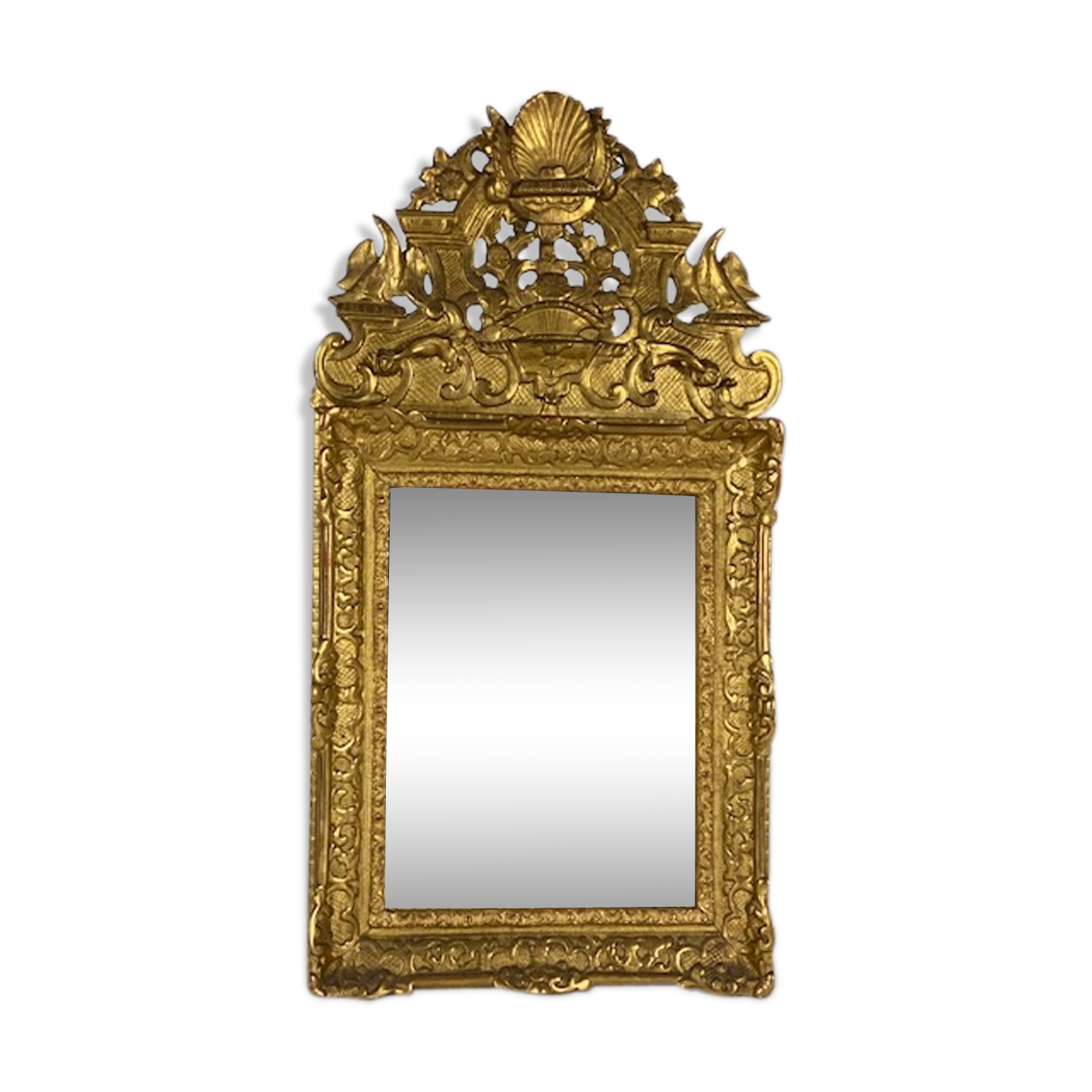 Golden Carved Wood Regency Mirror, Early 18th Century