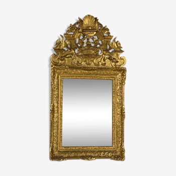 Golden Carved Wood Regency Mirror, Early 18th Century