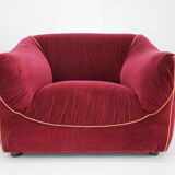 1970s pair of italian armchairs in velvet