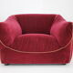 Paire de fauteuils italiens en velours années 1970