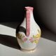 Mini vase with stylised flowers in green and yellow roses, H15.5.