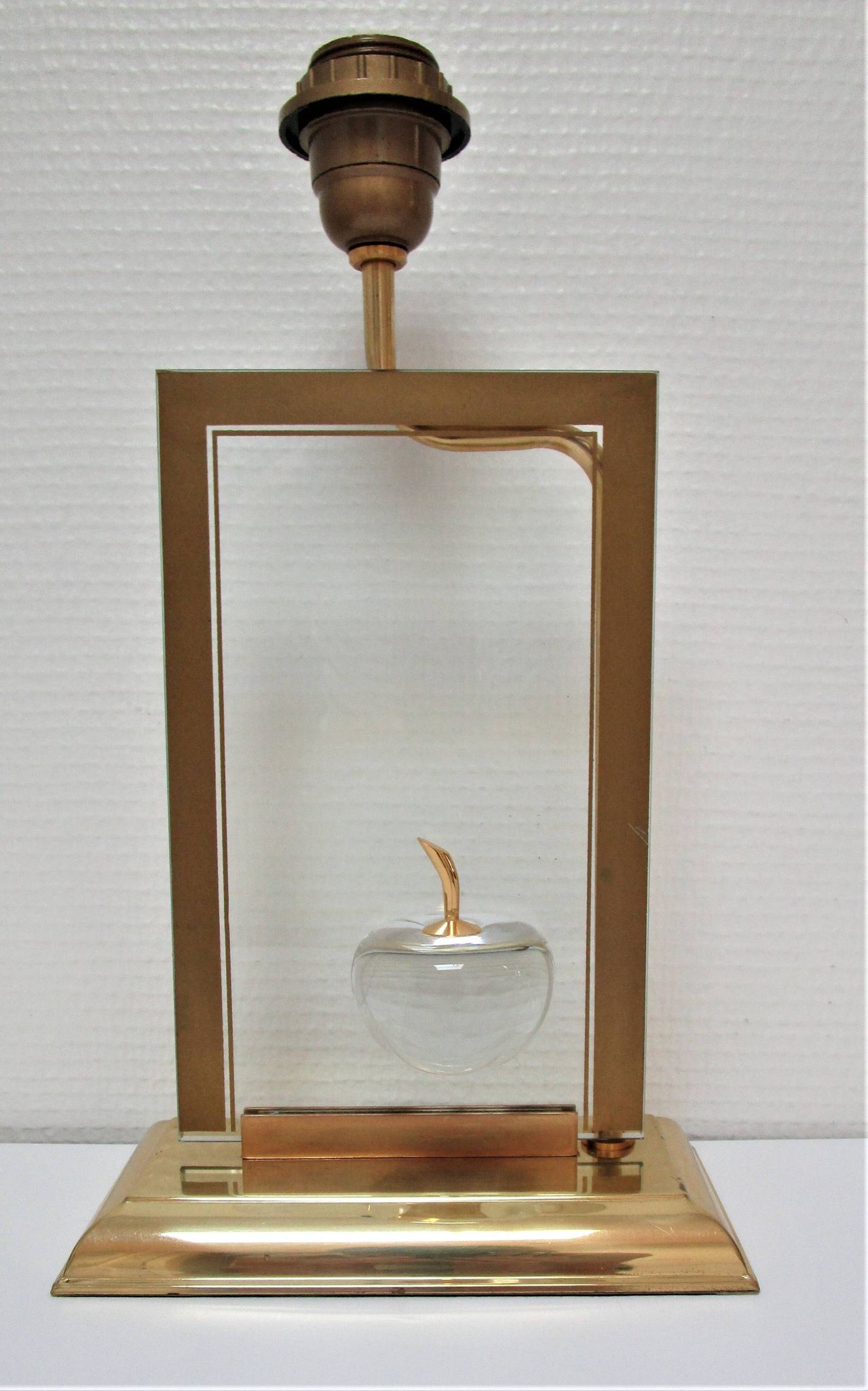 Lampe "pomme" le dauphin verre métal doré