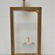 "Apple" lamp, dolphin, gold metal glass