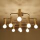 Large Space Age gilded ceiling light from Leola