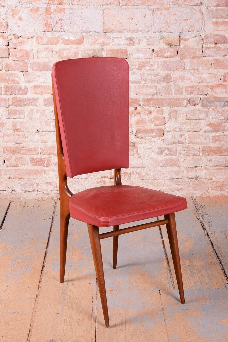 Vintage French Art Deco Chairs by Jules Leleu for Stella, 1940s, Set of 6